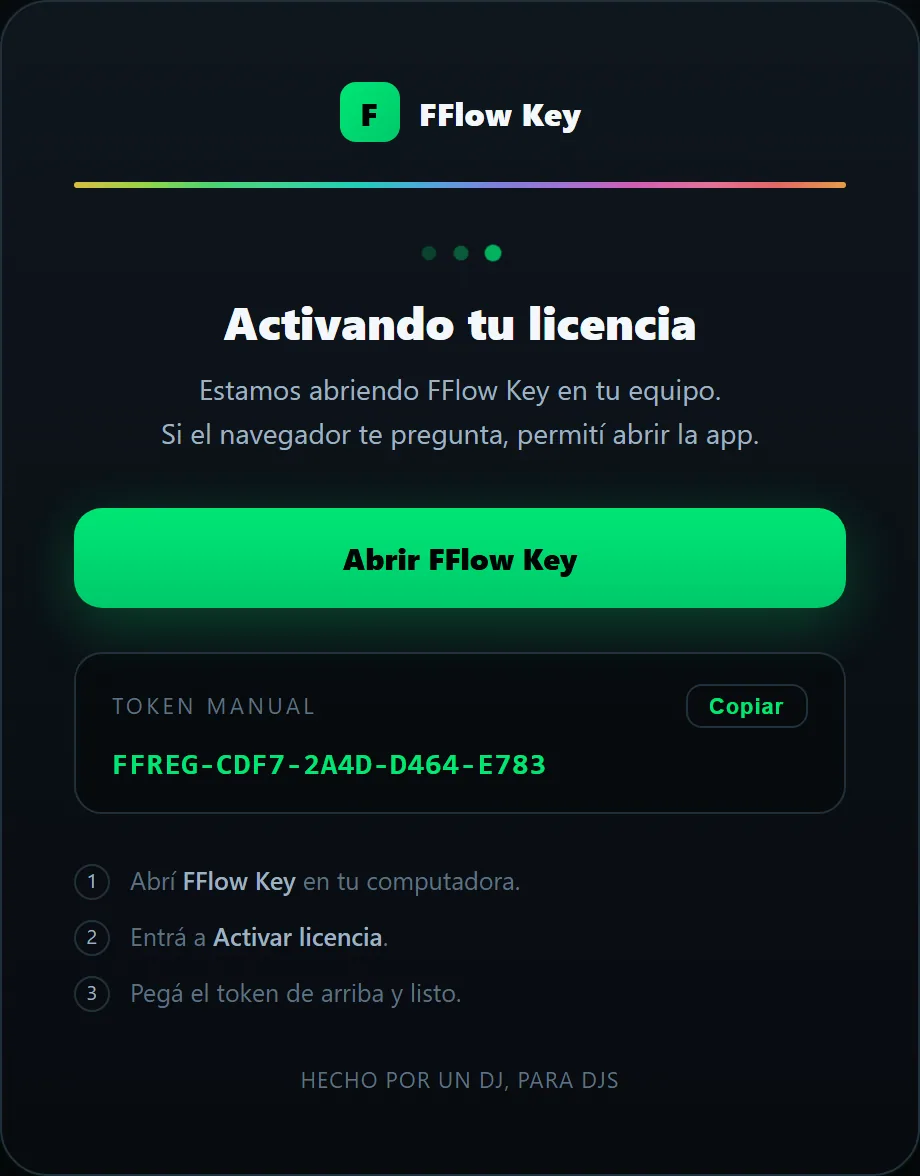 FFlow Key — activación con un clic desde tu email